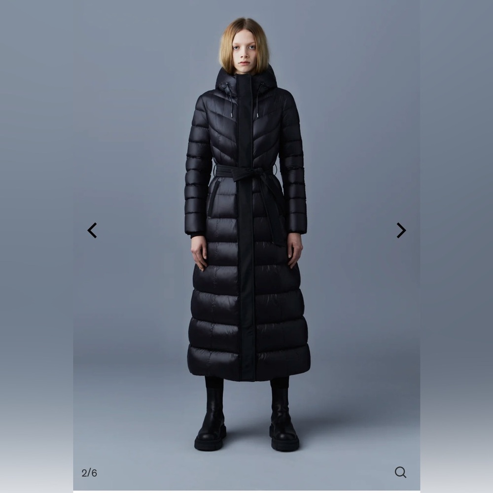 CALINA Lustrous light down maxi coat.